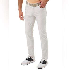 Dunning Player Fit 5 Pocket Woven Tech Golf Pants Microchip Grey Preppy Active